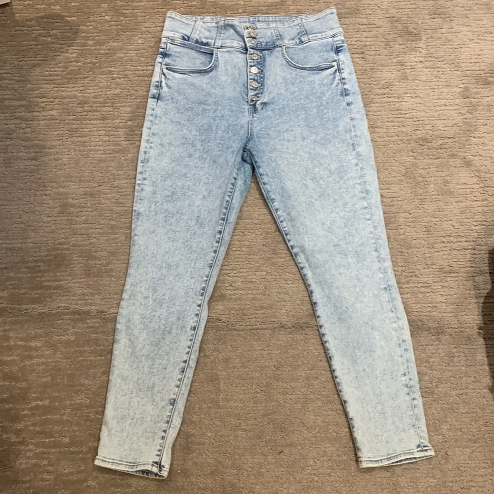 Veronica Beard Katherine Corset Skinny Jeans Light Wash Size 32 - Picture 2 of 7